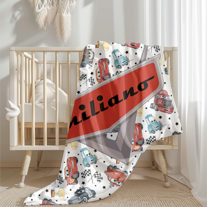 Personalized CARS Name Blanket