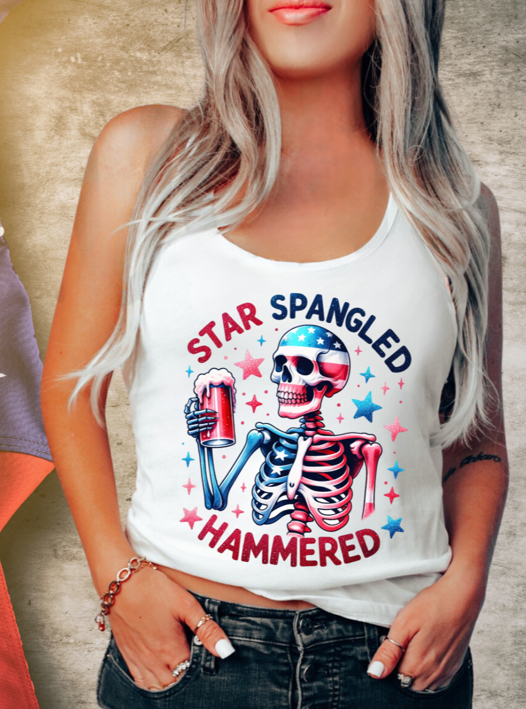 4th of July Star Spangled Hammered T-Shirt