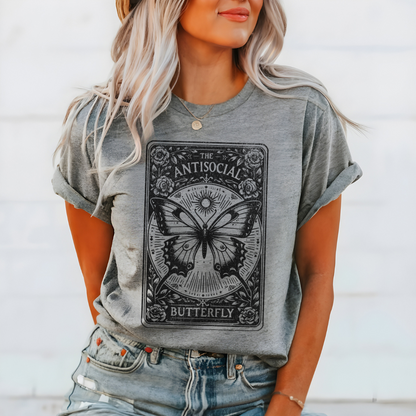 The Anti-Social Butterfly Tarot Card T-Shirt