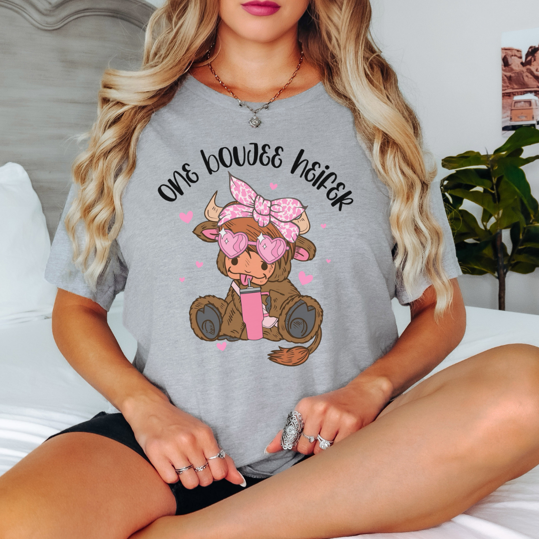 One Boujee Heifer Valentine's Tee