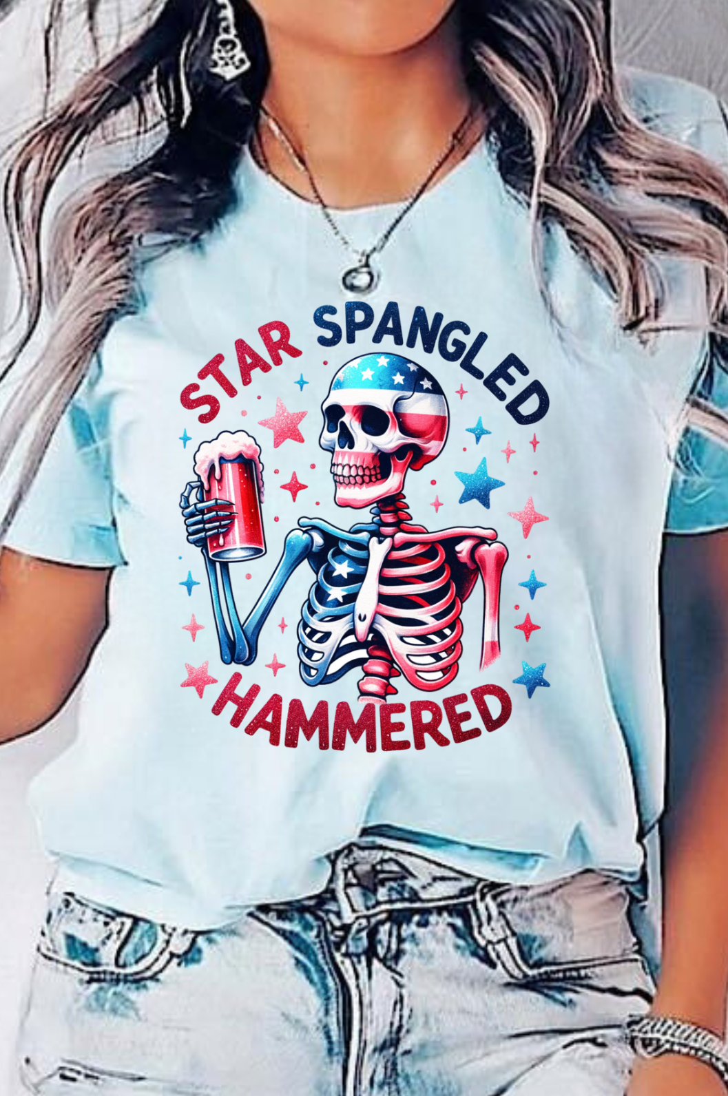 4th of July Star Spangled Hammered T-Shirt