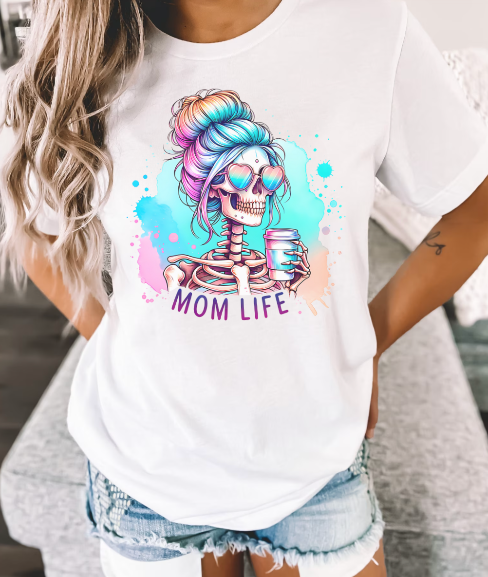 Mom Life Pastel Skull T-Shirt