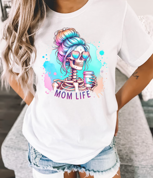 Solid White "Mom Life" T-Shirt