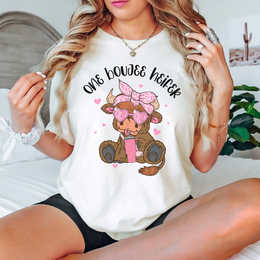 One Boujee Heifer Valentine's Tee