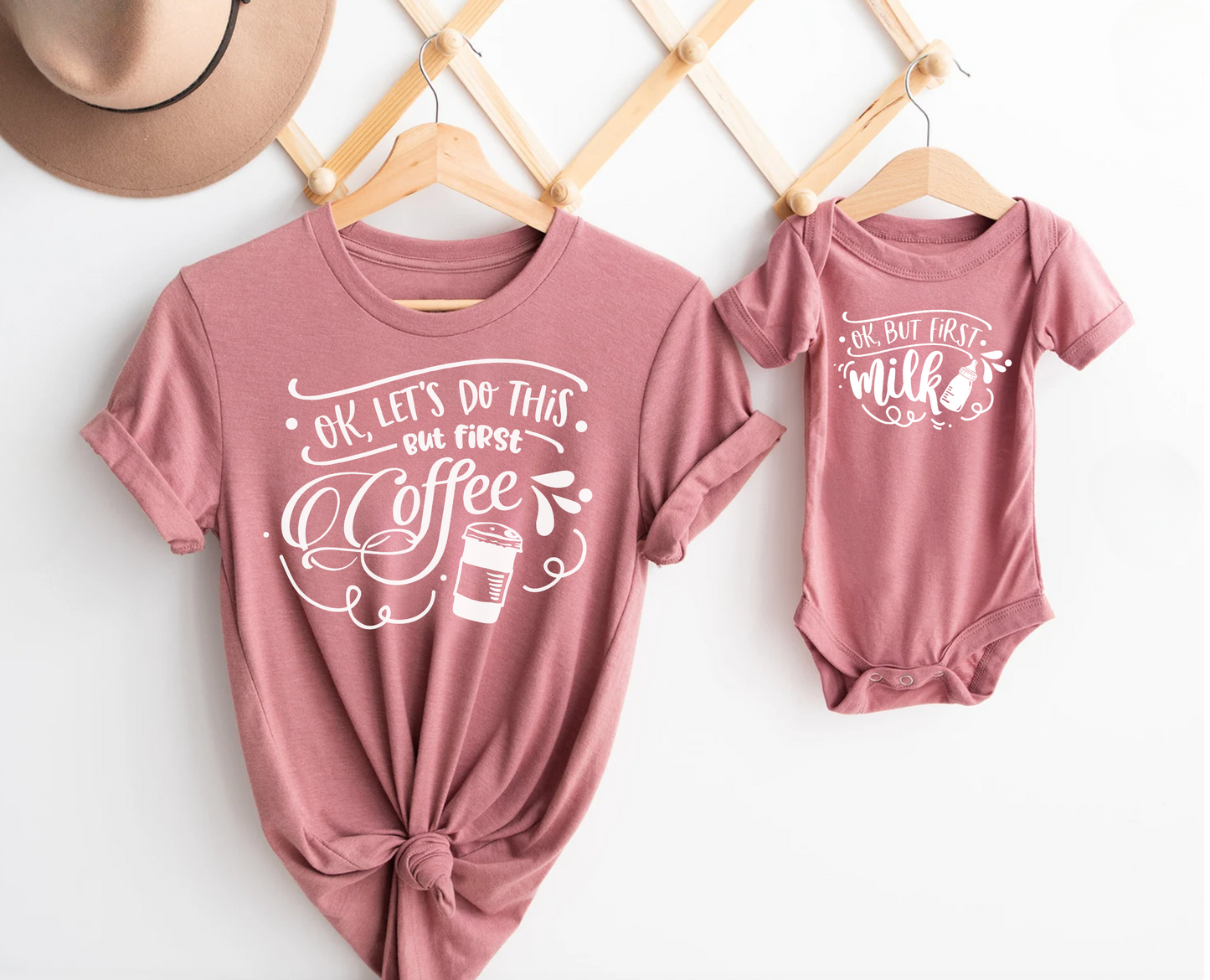 OK, But First Coffee/Milk, Mommy and Me Matching Set