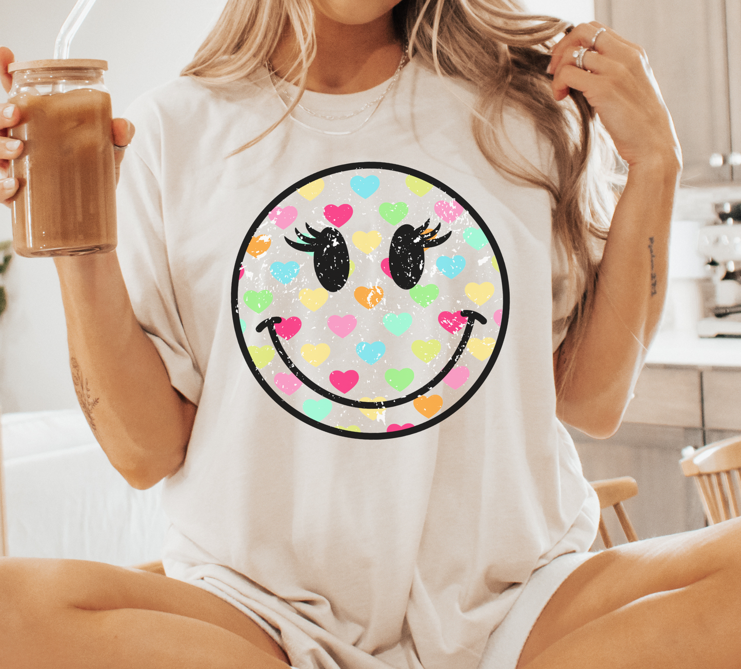 Hearts Aflutter Smiley Tee