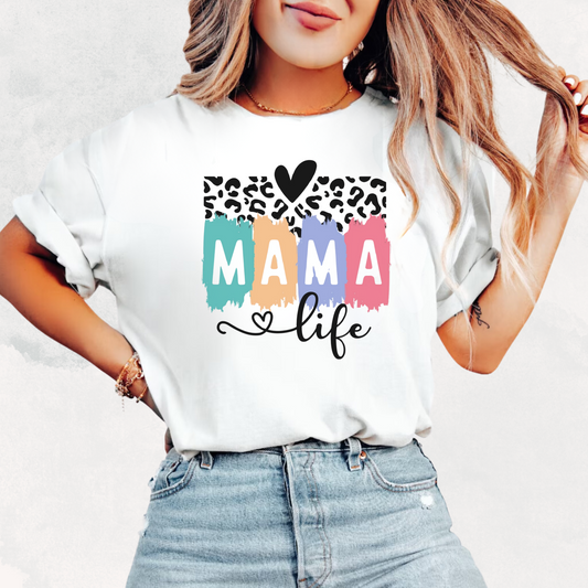 Solid White Mama Life T-Shirt