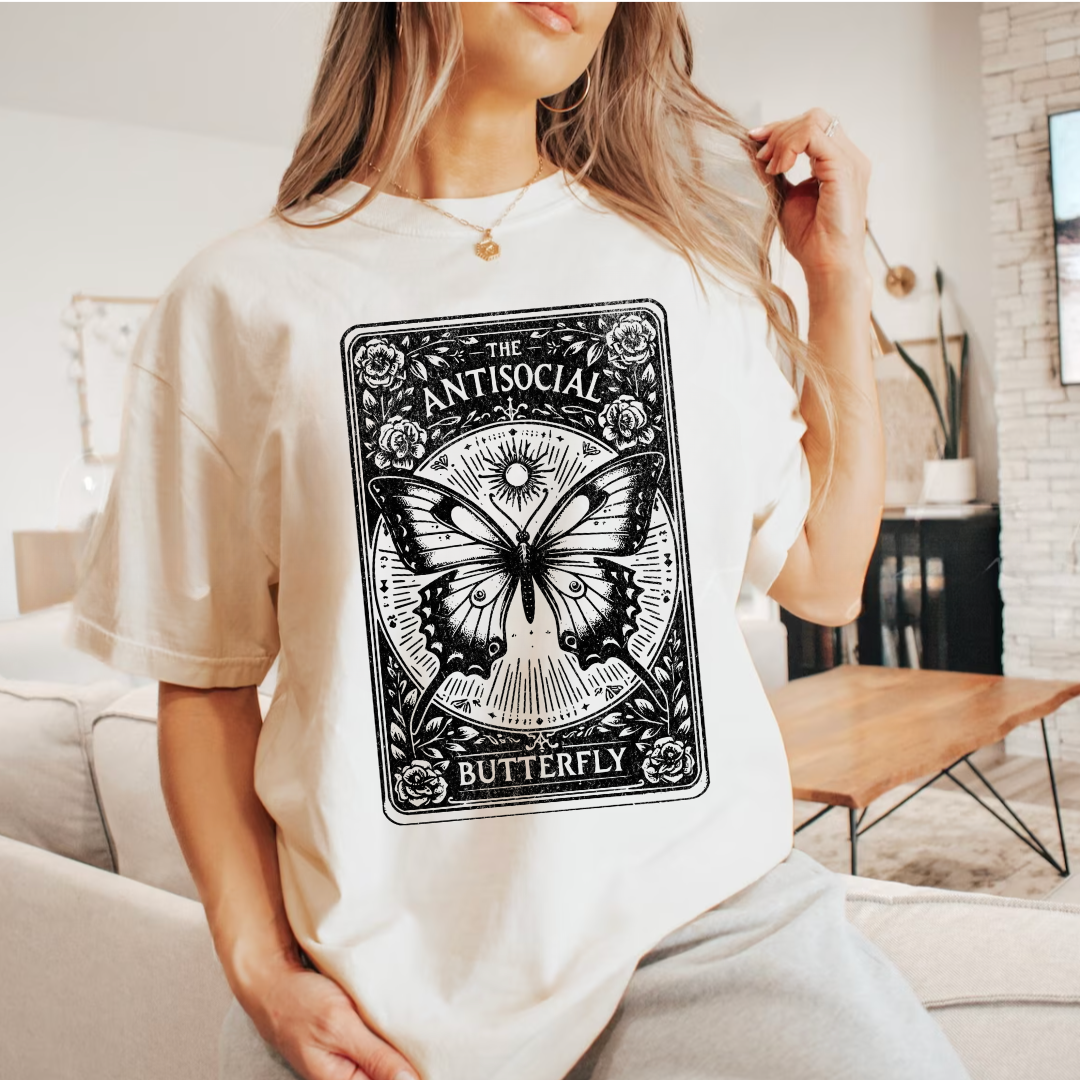 The Anti-Social Butterfly Tarot Card T-Shirt