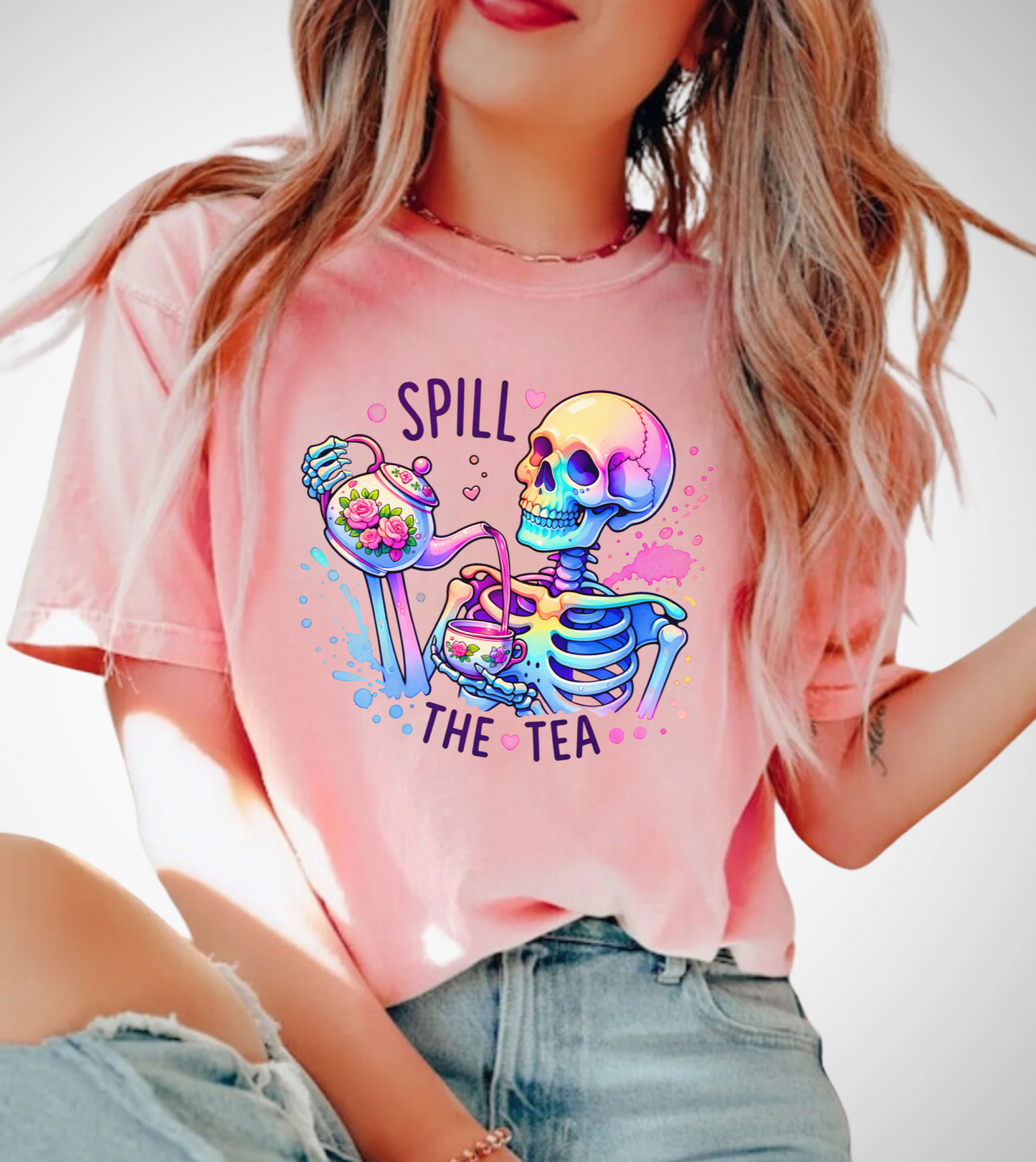 Spill the Tea Pastel Skull T-Shirt