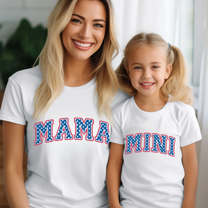 Solid White Patriotic Mama & Mini T-Shirt