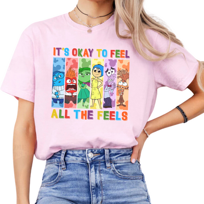 Disney's Themed Inside Out "Feel all the Feels" T-Shirt