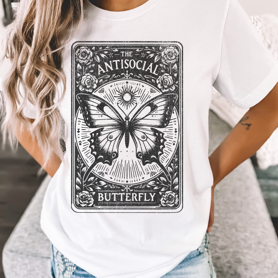 The Anti-Social Butterfly Tarot Card T-Shirt