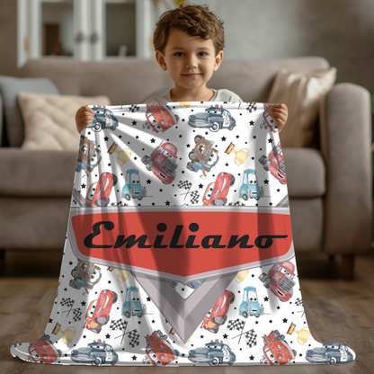 Personalized CARS Name Blanket