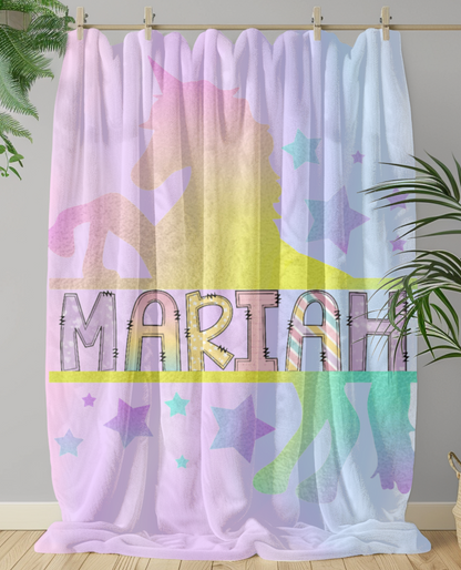 Personalized Unicorn Name Blanket