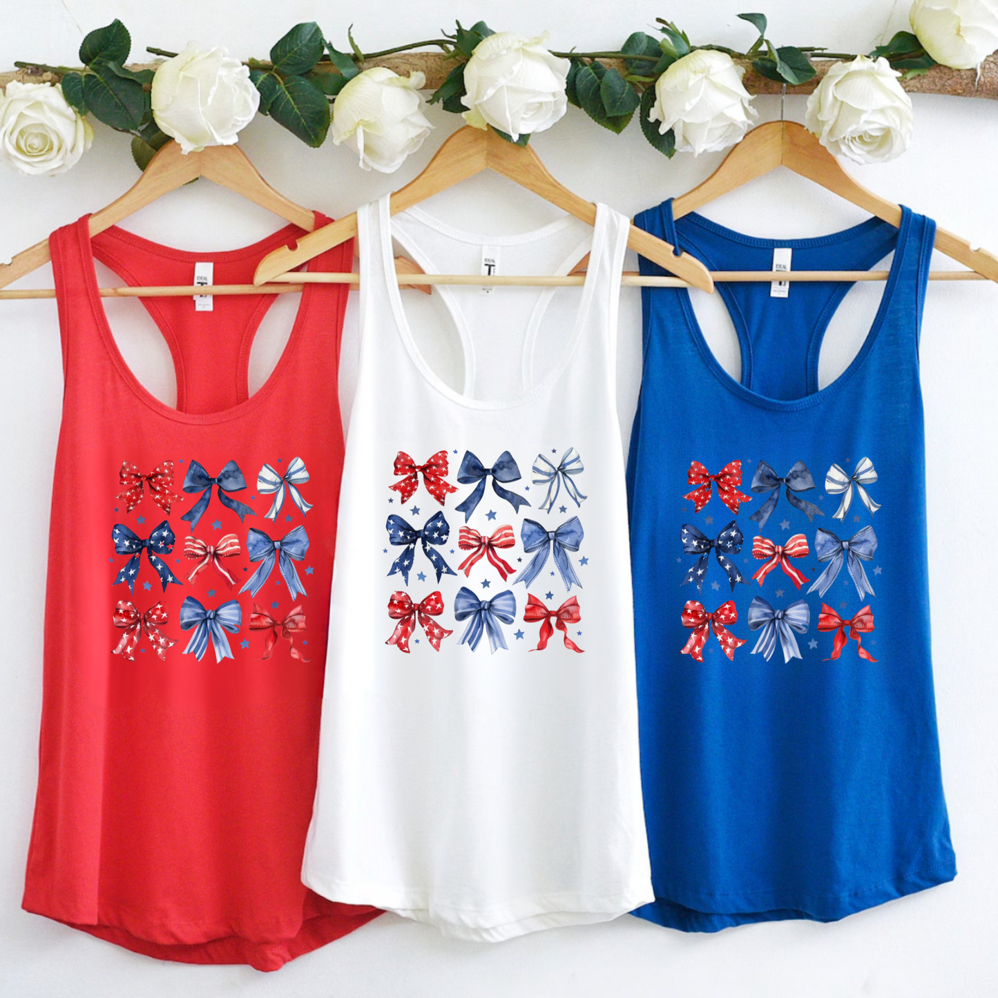4th of July American Bow Coquette Shirt