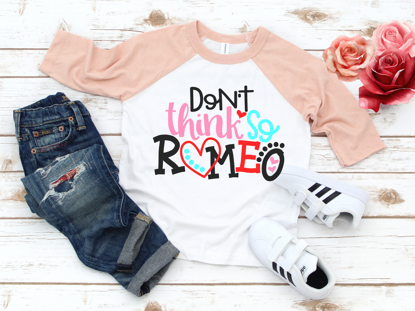 Don’t Think So, Romeo" Girls' Valentine’s Tee