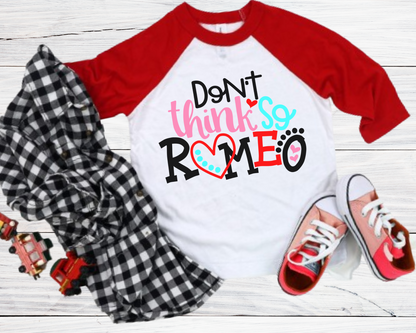 Don’t Think So, Romeo" Girls' Valentine’s Tee