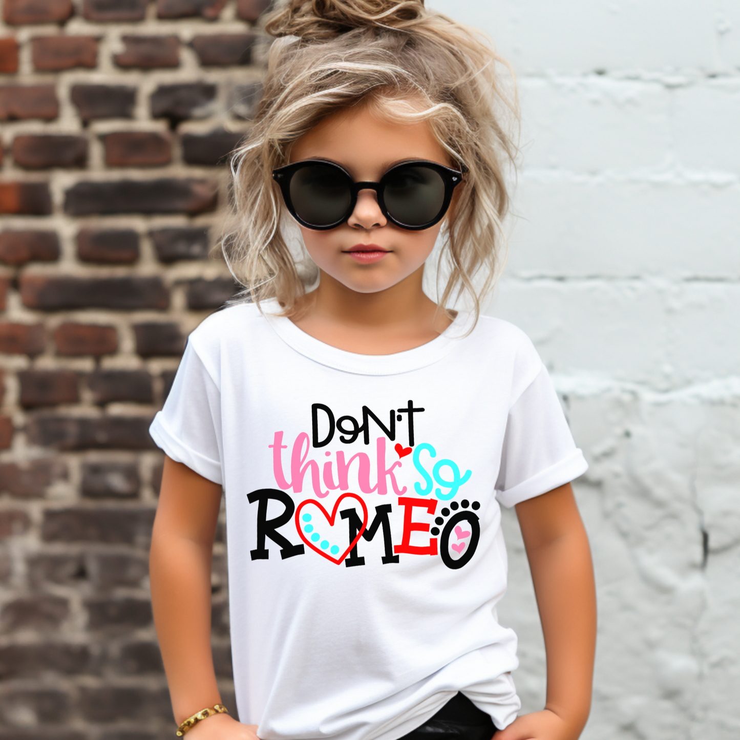 Don’t Think So, Romeo" Girls' Valentine’s Tee