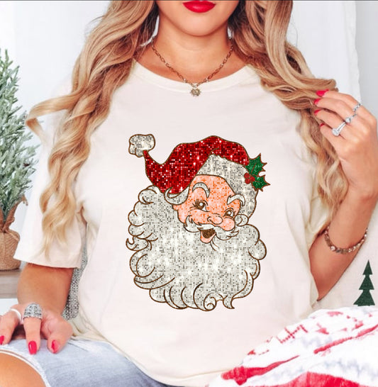 Jolly Sparkle Santa Shirt (Red)