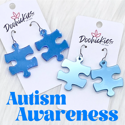 1.5" Autism Awareness Puzzle Piece Acrylics -Earrings