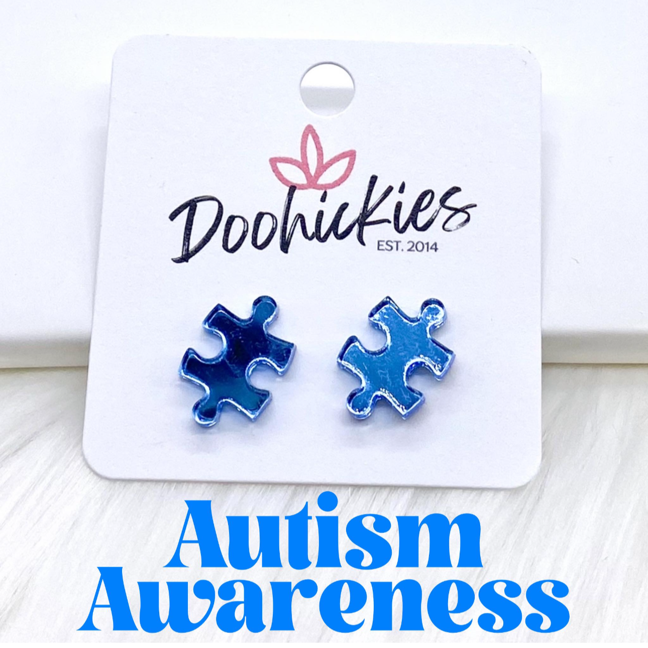 Mirror Acrylic Autism Awareness Puzzle Studs