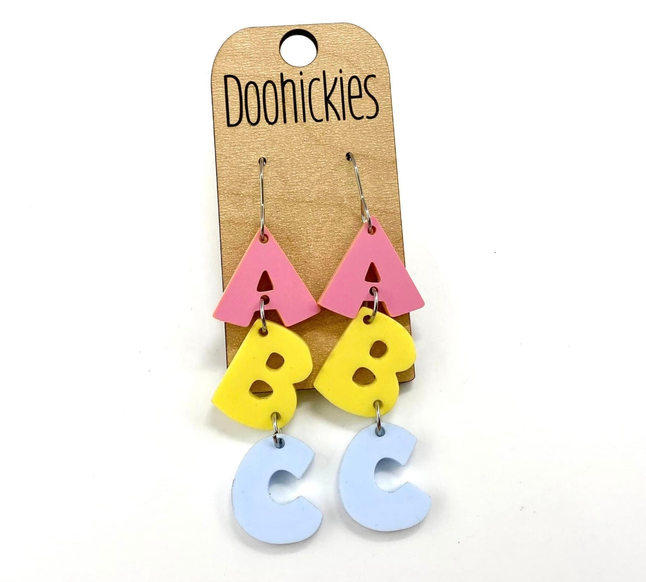 2.5" ABC Acrylic Dangles - Back to School Teacher Earrings