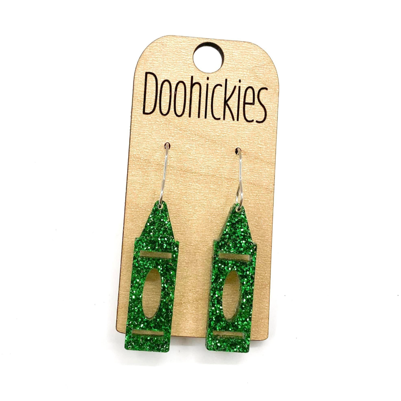 1.5" Glitter Crayon Acrylic Dangles - Back to School Teacher Earrings