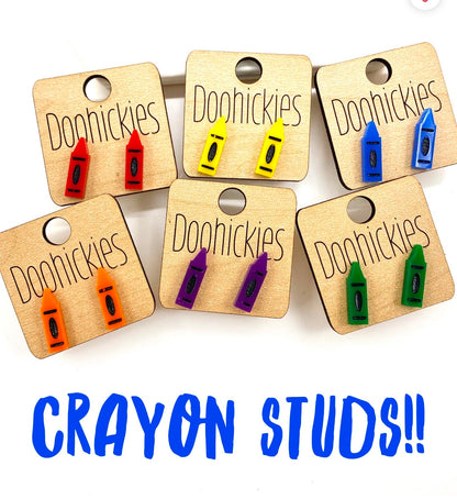 Crayon Acrylic Studs - Back to School Teacher Earring